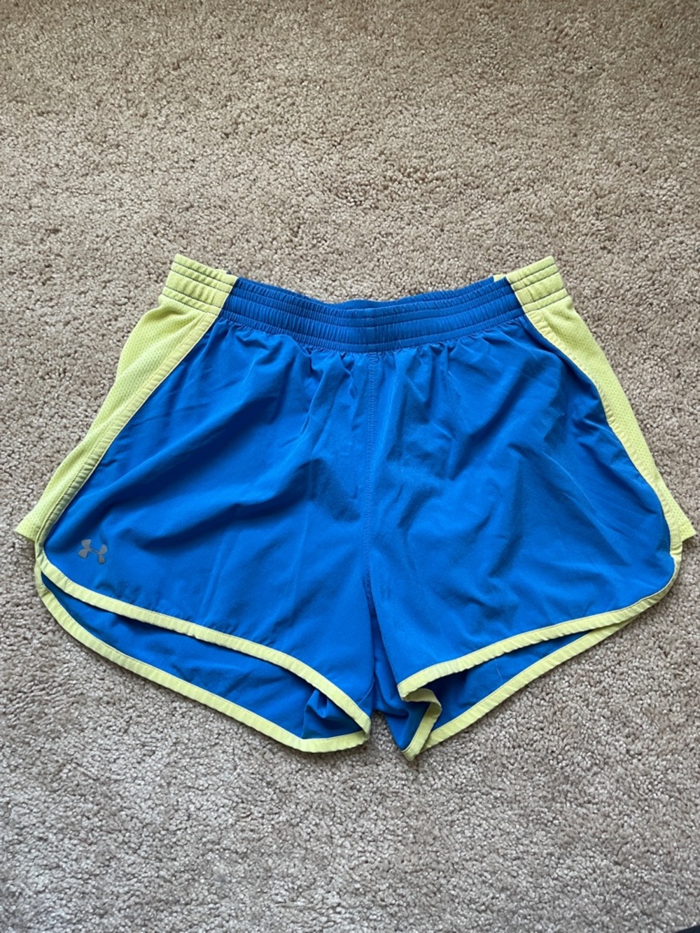 Under Armour Women’s Blue and Yellow Running Shorts